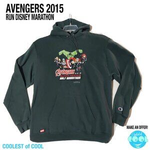 Run Disney Marvel Avengers 2015 super Heroes half Marathon Hoodie XL by Champion